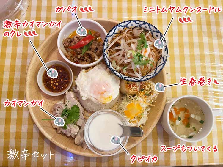 タイ屋台料理ティーヌンの激辛セット