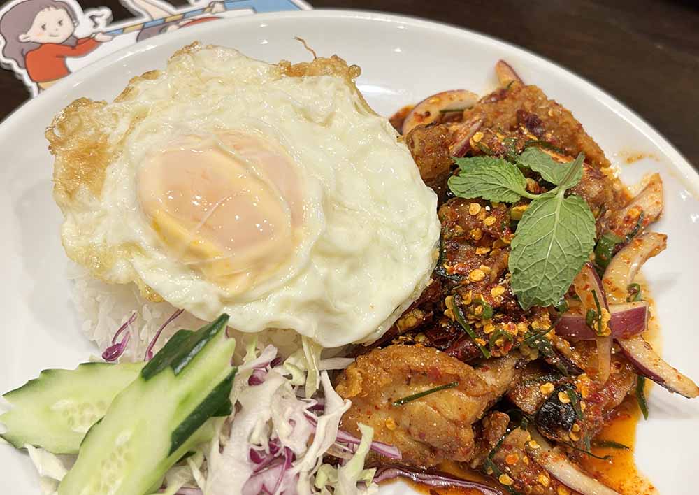 タイ料理 チャンロイkaaw スパイシーラーブガイトート