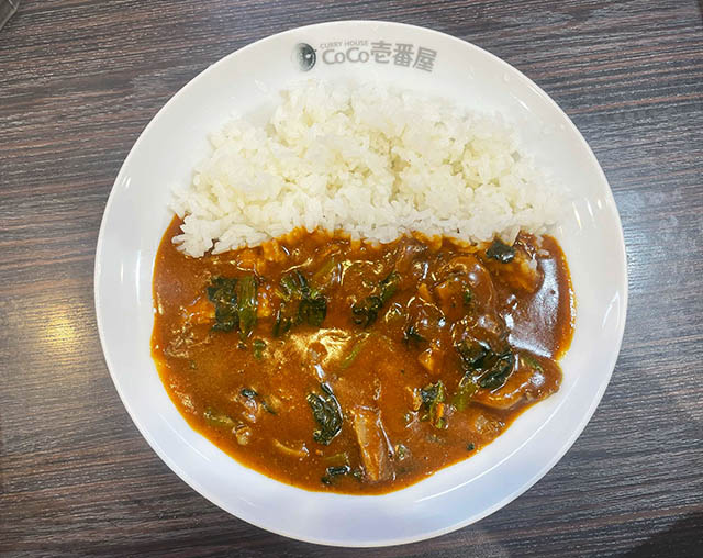 CoCo壱20辛への道 4辛 ほうれん草・きのこトッピング