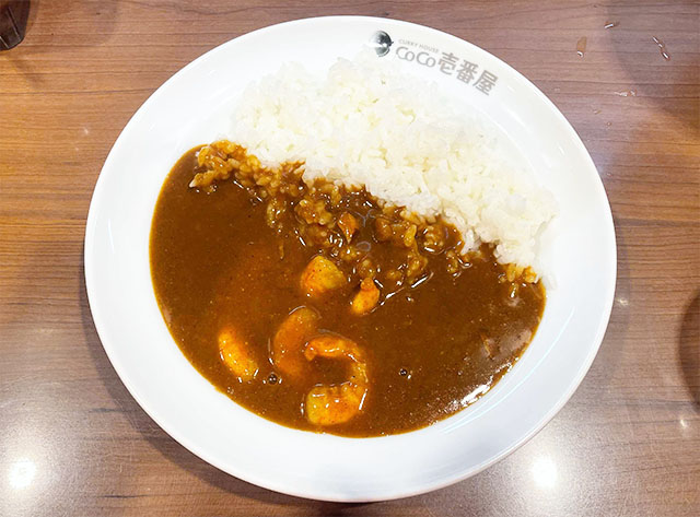 CoCo壱カレー7辛_トッピングエビにこみ